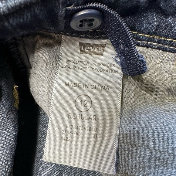 Levi’s Girls Size 12 Regular Dark Blue Skinny Flare Denim Belief Jeans N… - Picture 6 of 11